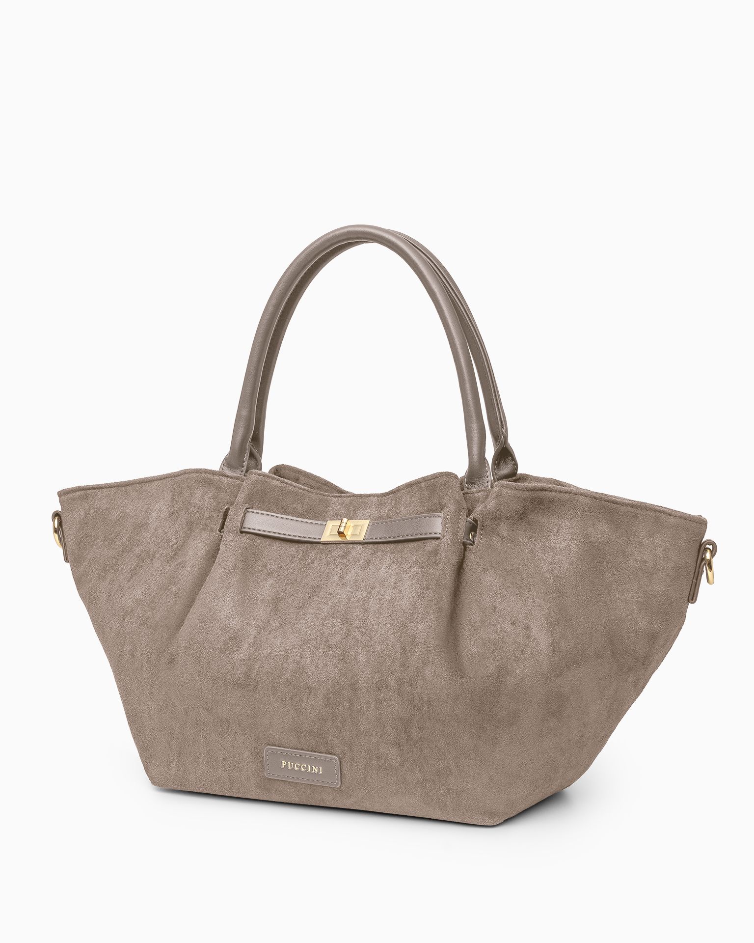 Torebka damska z zamszu ekologicznego beżowa