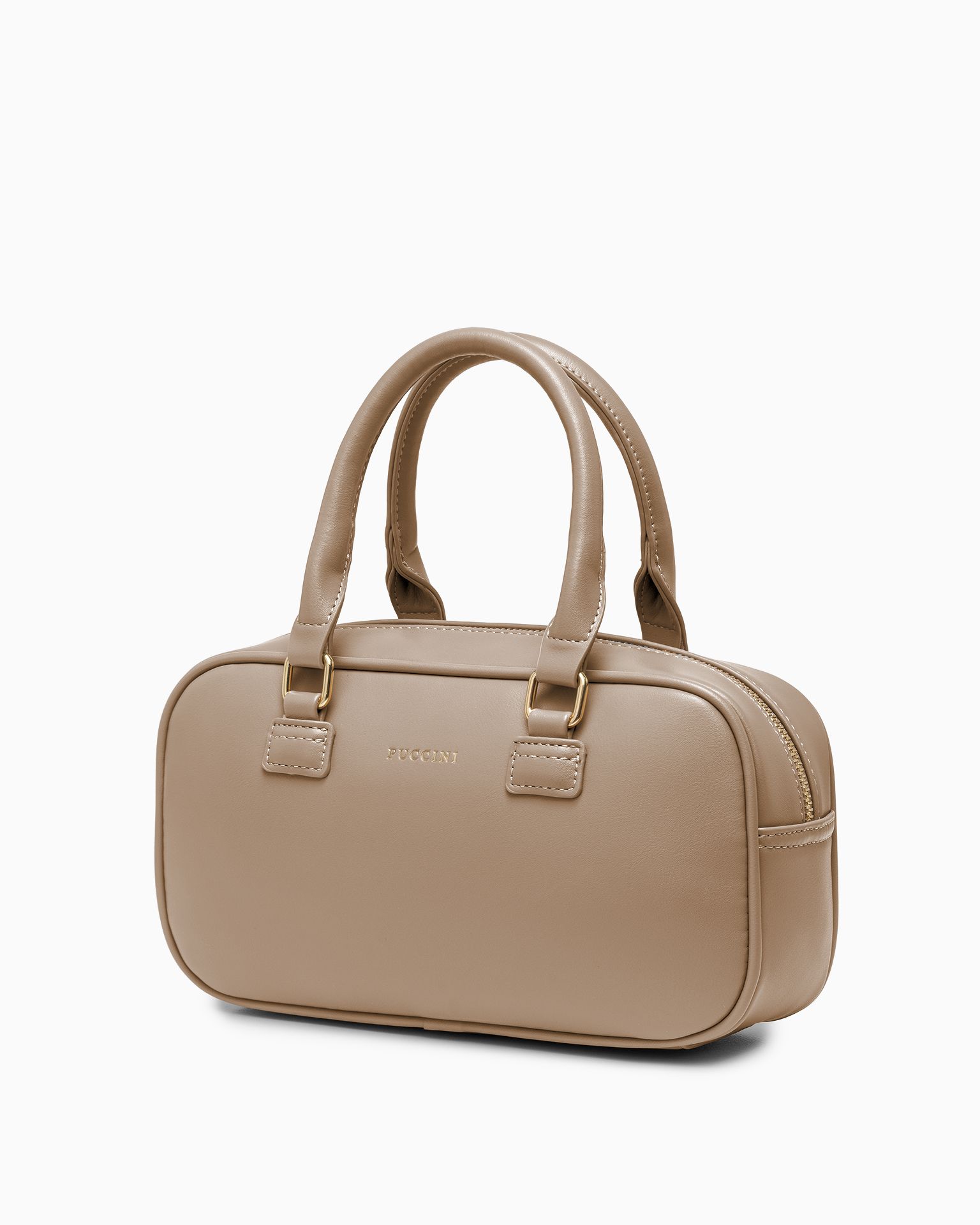 Torebka damska typu kuferek mała beżowa