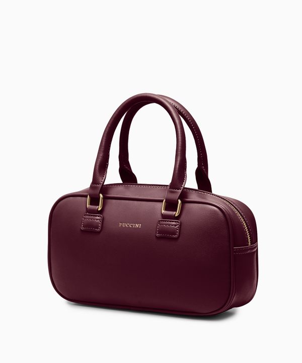 Torebka damska typu kuferek mała bordowa