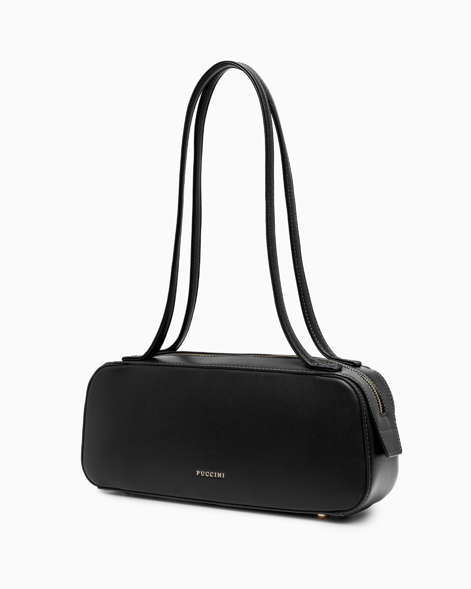 Torebka damska bagietka ze skóry ekologicznej czarna