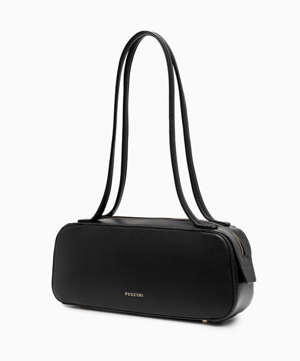 Torebka damska bagietka ze skóry ekologicznej czarna