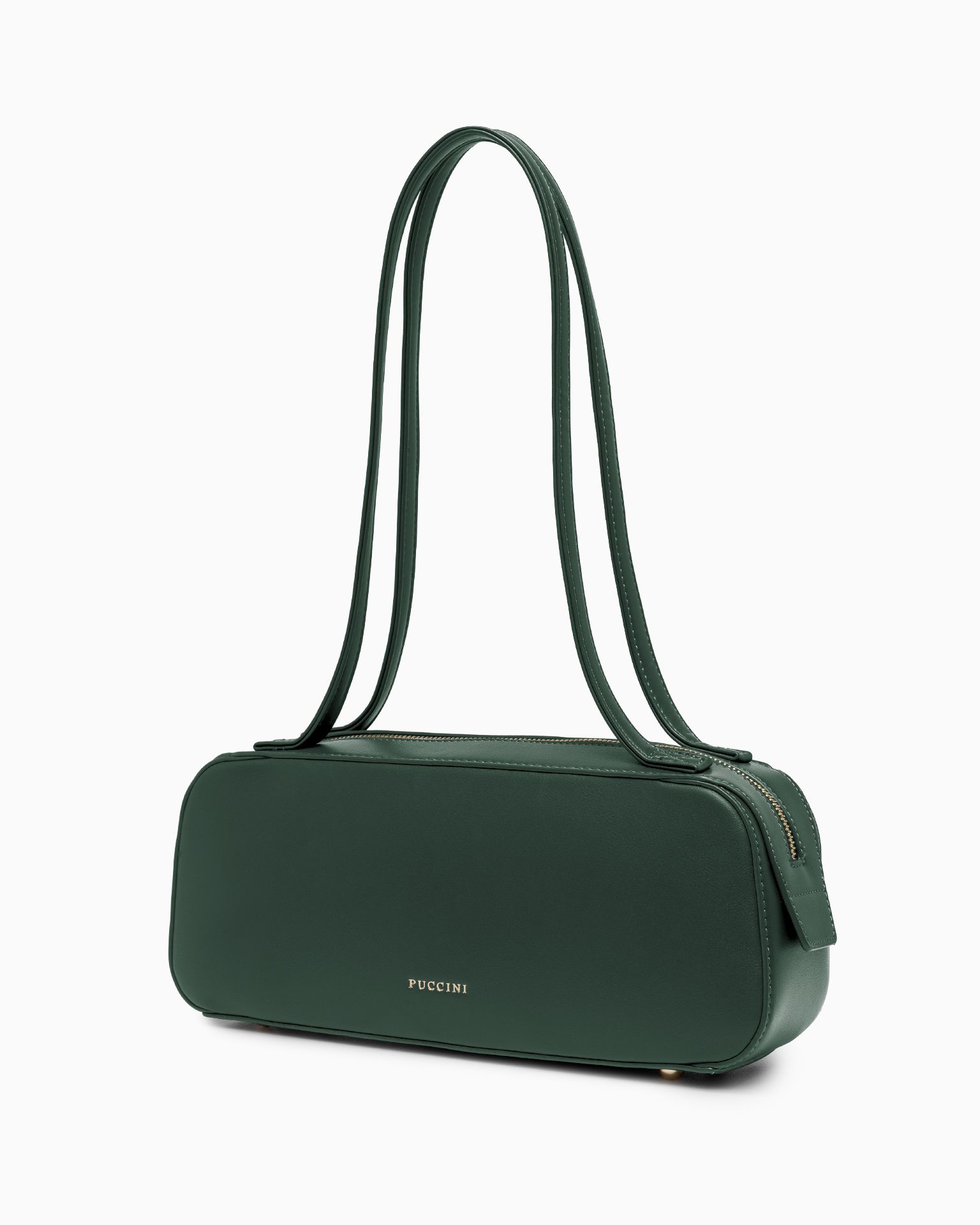 Torebka damska bagietka ze skóry ekologicznej zielona