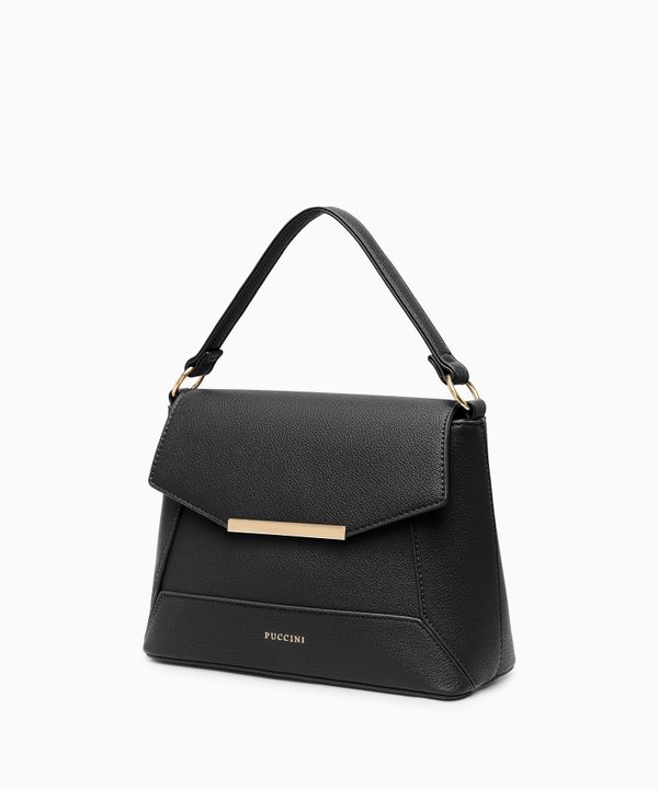 Torebka damska średniej wielkości ze skóry ekologicznej czarna