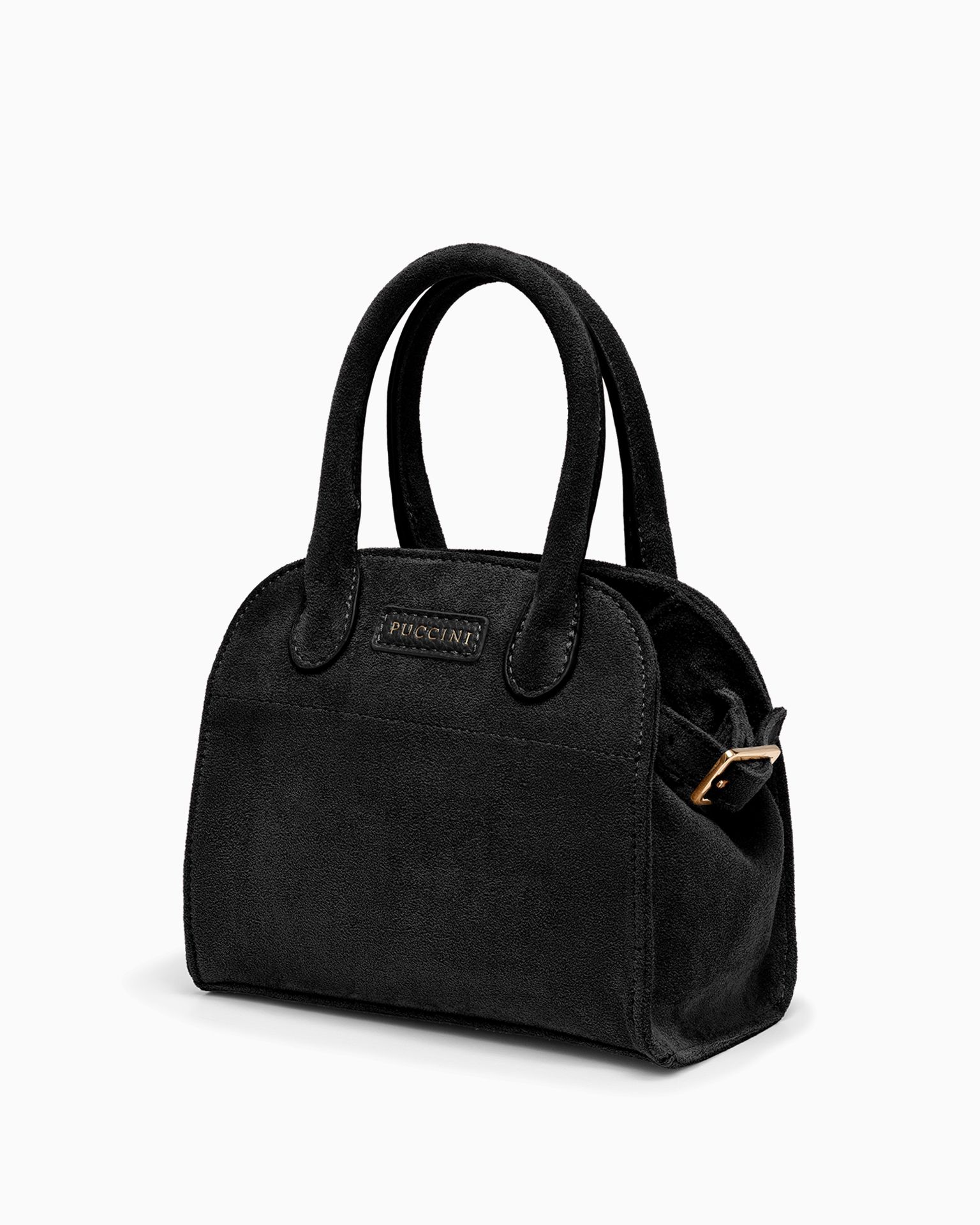 Torebka damska do ręki z dopinanym paskiem czarna