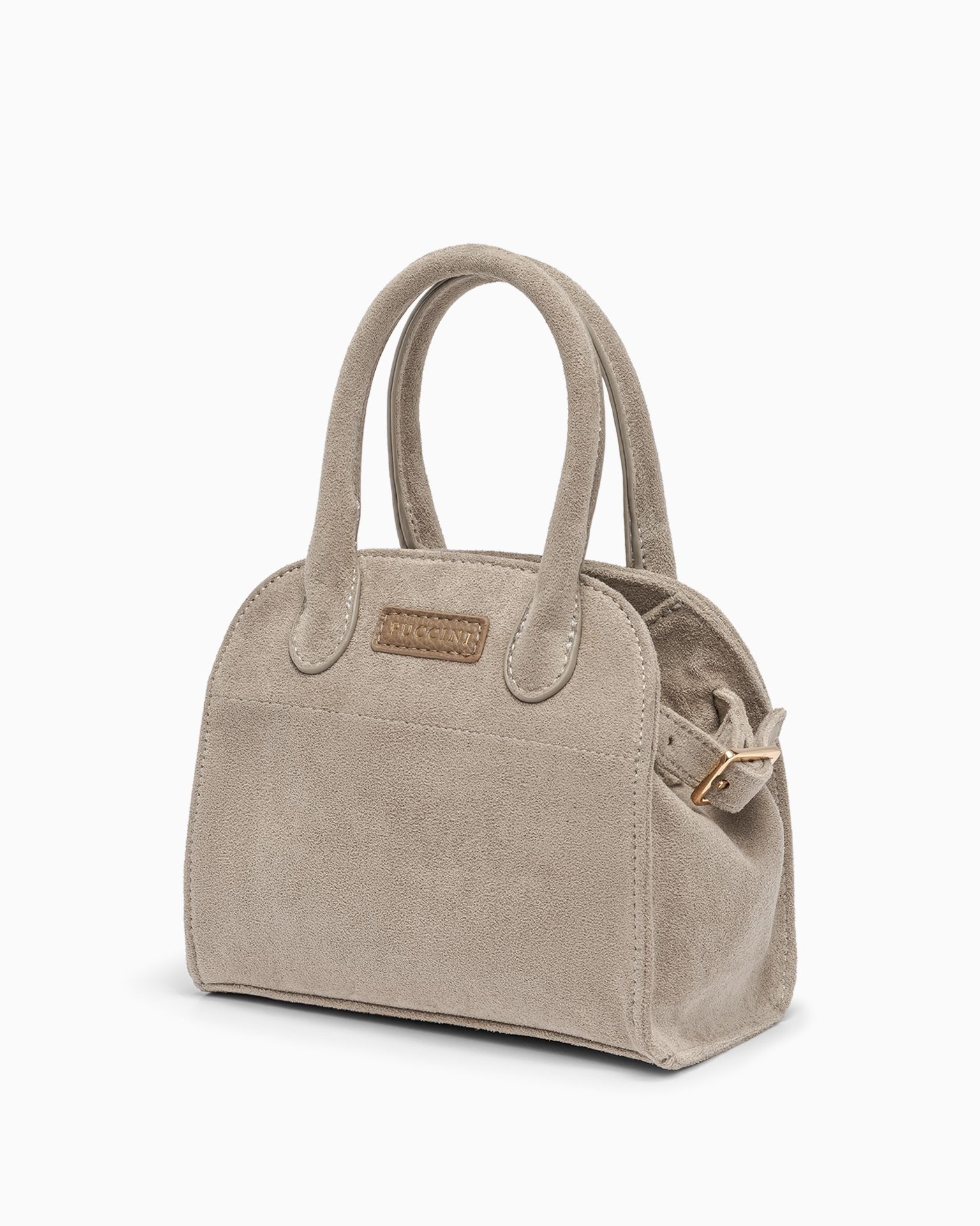 Torebka damska do ręki z dopinanym paskiem beżowa