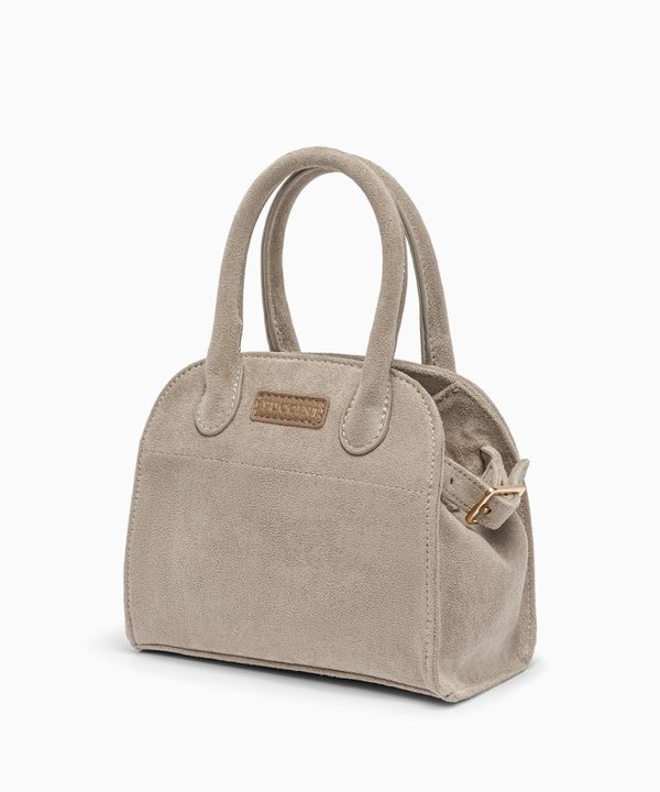 Torebka damska do ręki z dopinanym paskiem beżowa