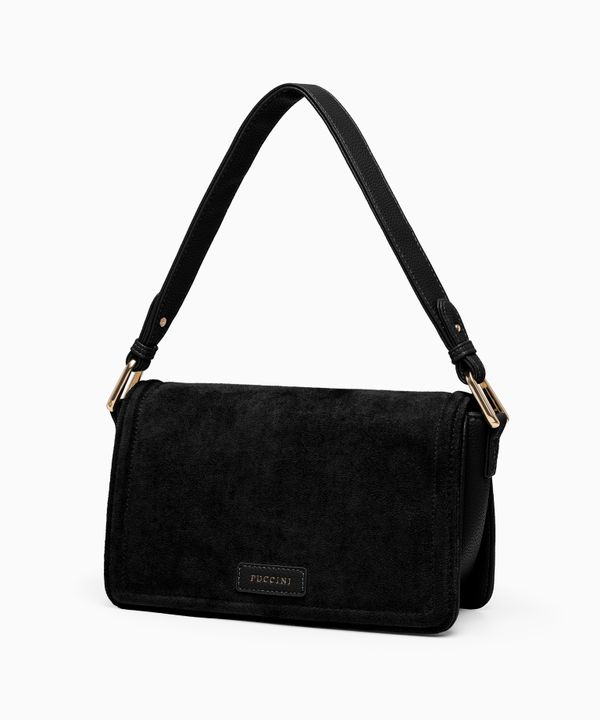 Torebka damska crossbody z ekologicznego zamszu czarna
