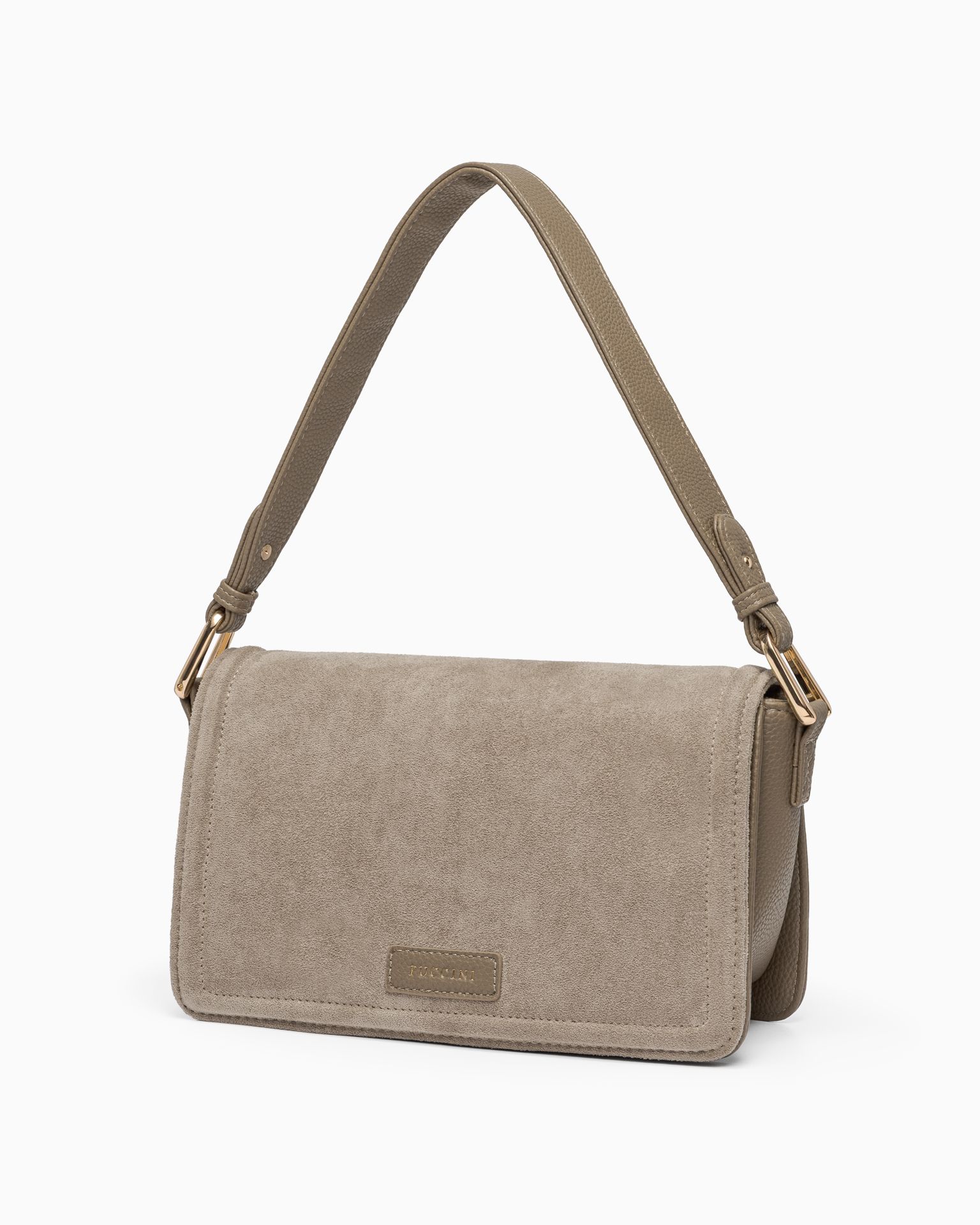 Torebka damska crossbody z ekologicznego zamszu beżowa