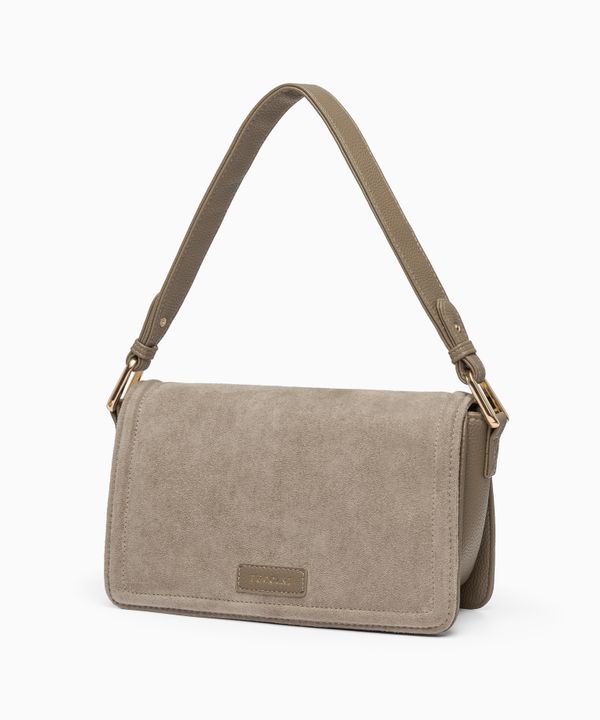 Torebka damska crossbody z ekologicznego zamszu beżowa