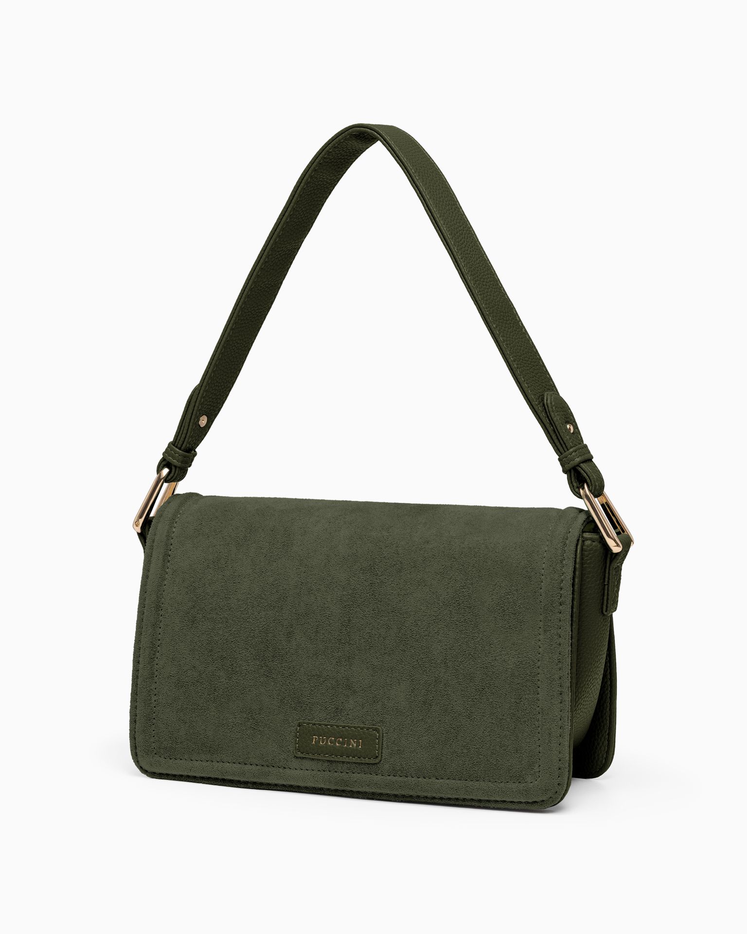 B'z 「GREEN」 Torebka damska crossbody z ekologicznego zamszu zielona