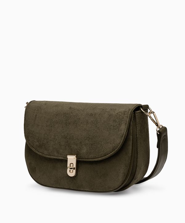 Torebka damska listonoszka z ekologicznego zamszu zielona