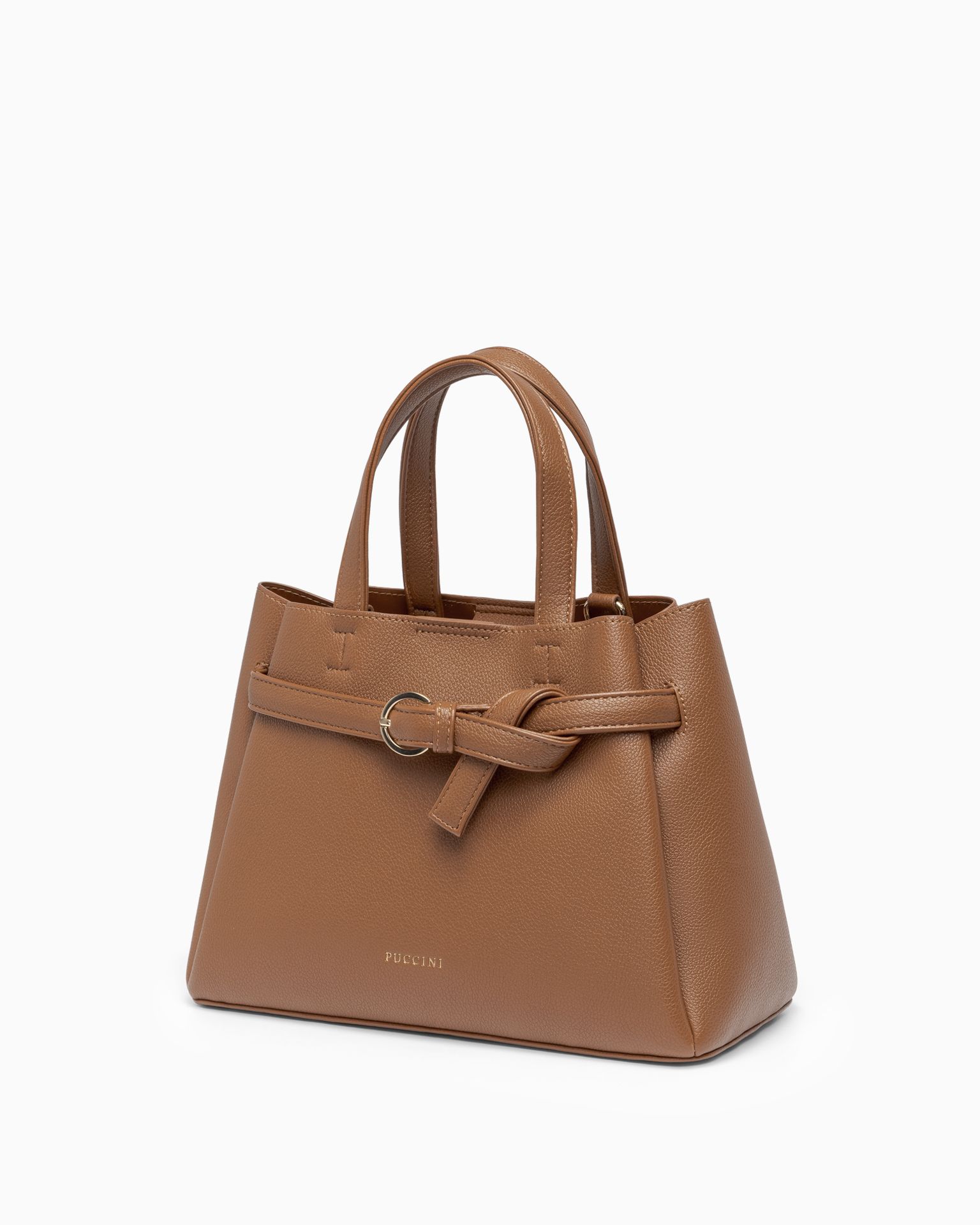 Torebka damska kuferek mała ze skóry ekologicznej brązowa