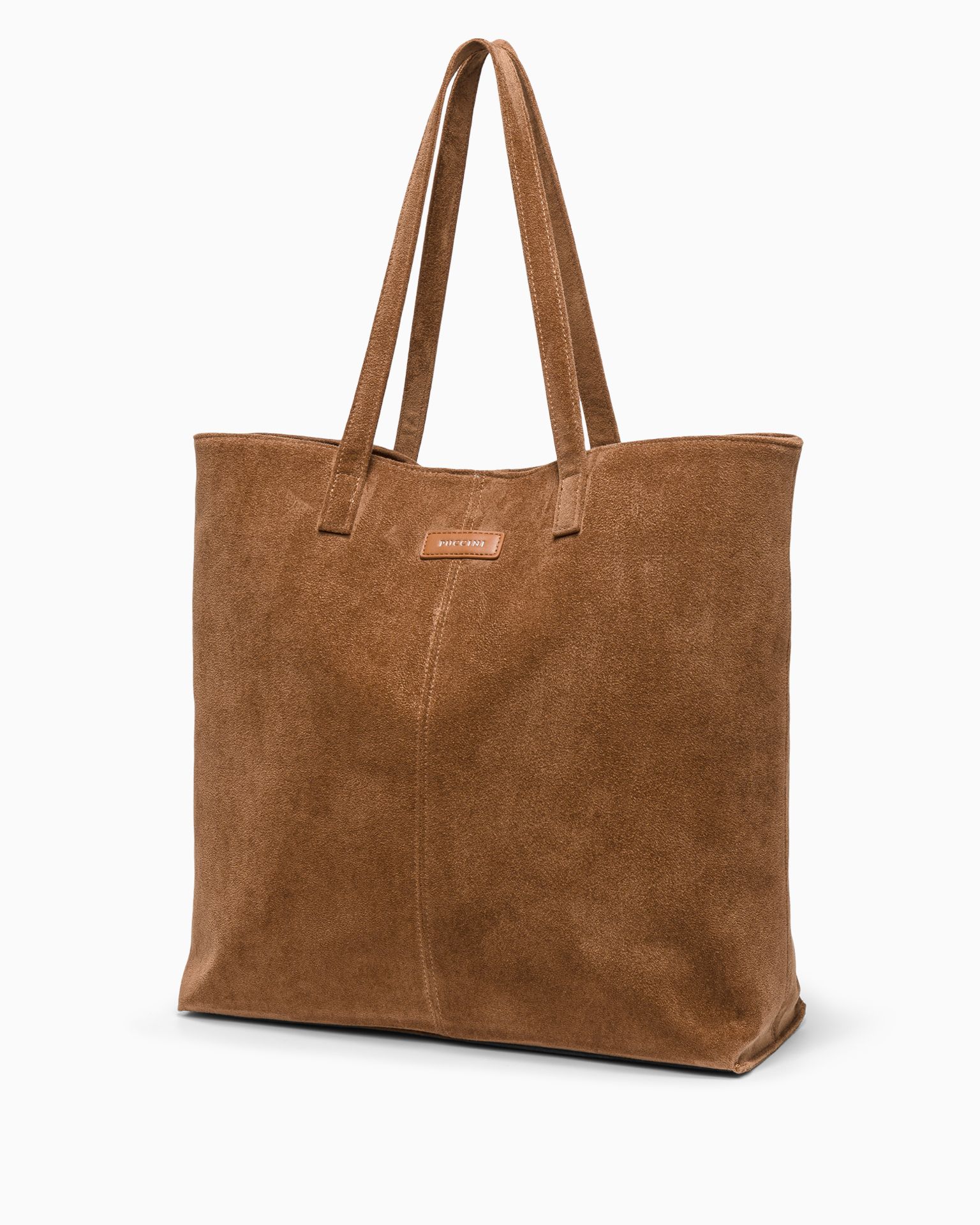 Torebka damska shopperka duża z ekologicznego zamszu jasnobrązowa