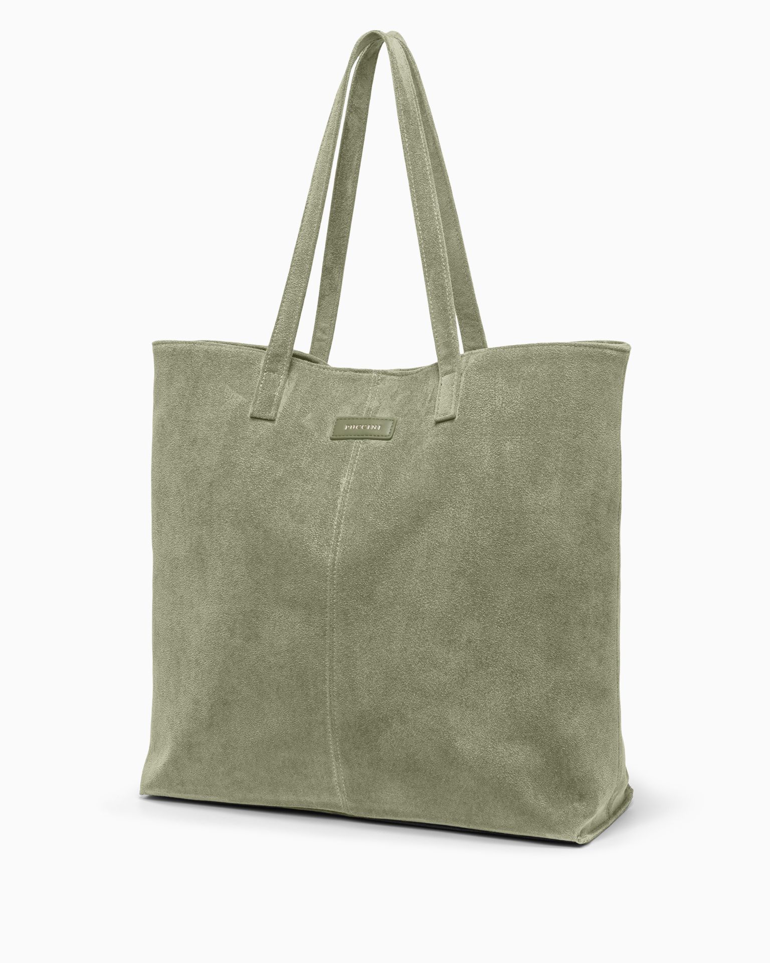 Torebka damska shopperka duża z ekologicznego zamszu zielona