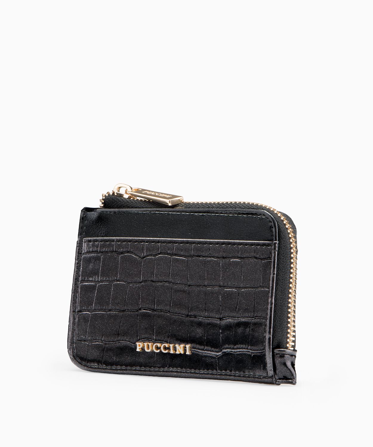 Mały portfel damski ze skóry ekologicznej crocco czarny