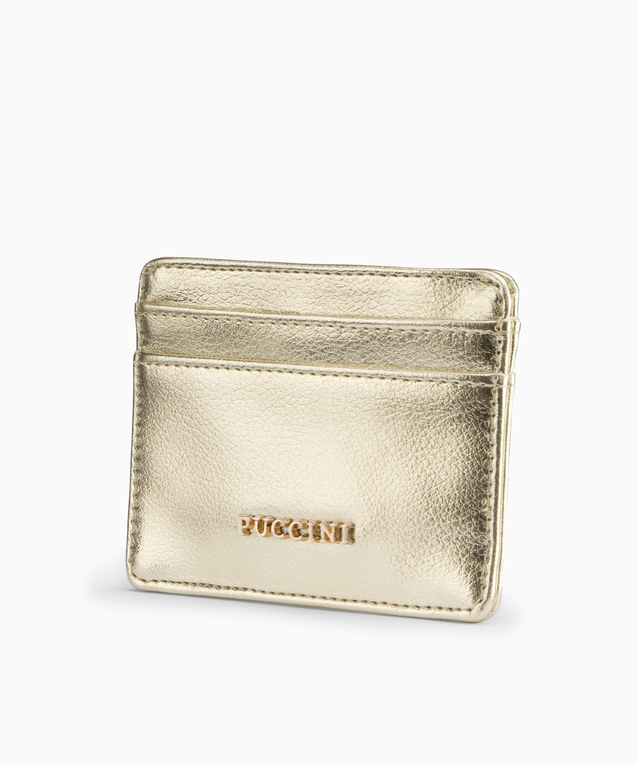 Etui na karty ze skóry ekologicznej w kolorze złotym 