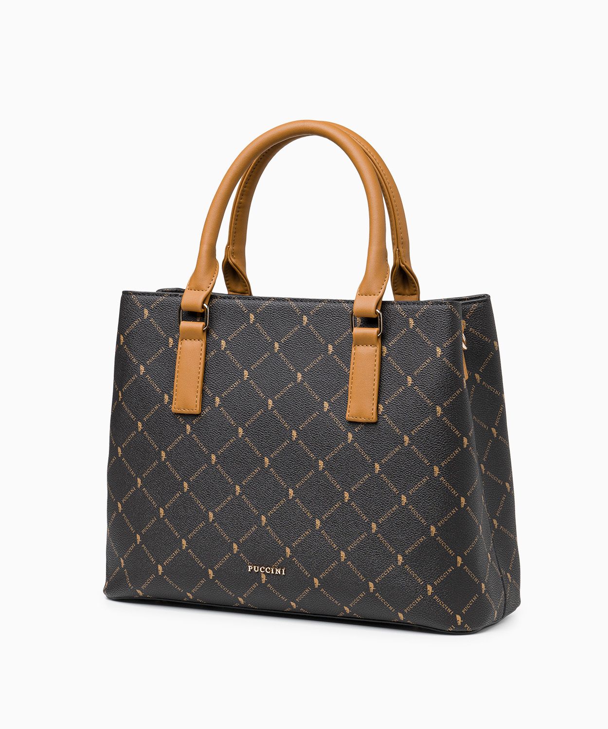 Torebka damska kuferek ze skóry ekologicznej brązowa