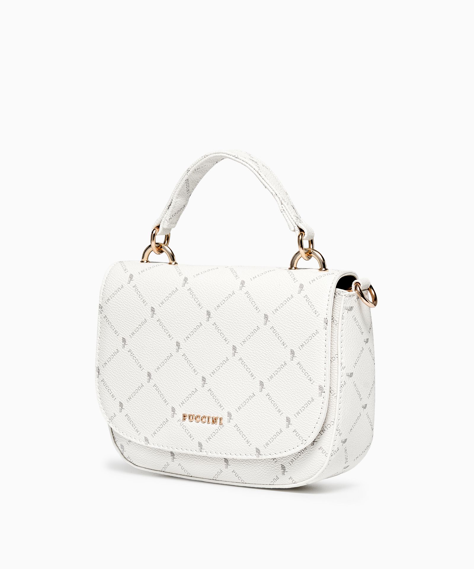 Torebka damska listonoszka crossbody biały monogram