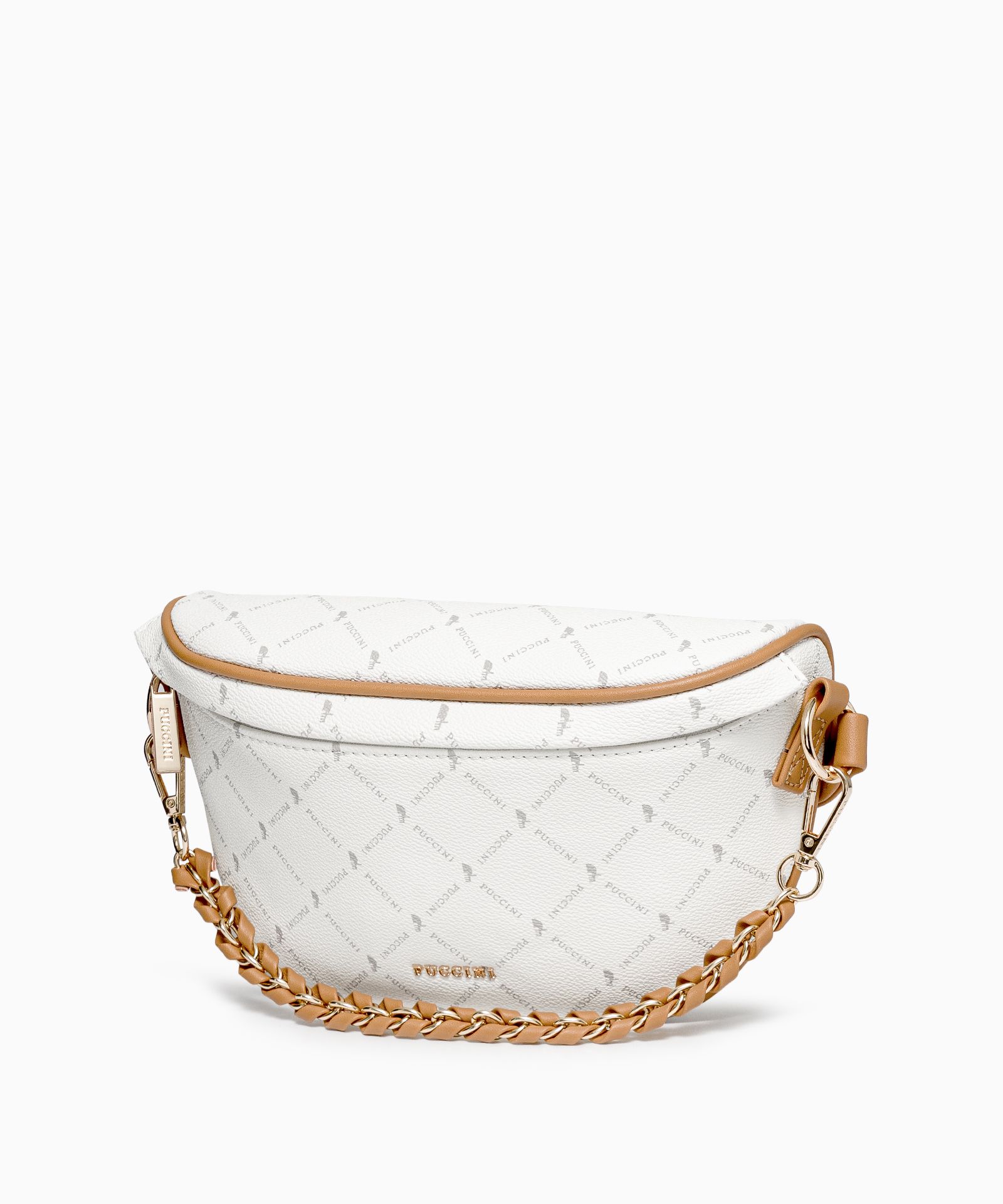 Torebka damska listonoszka biały monogram