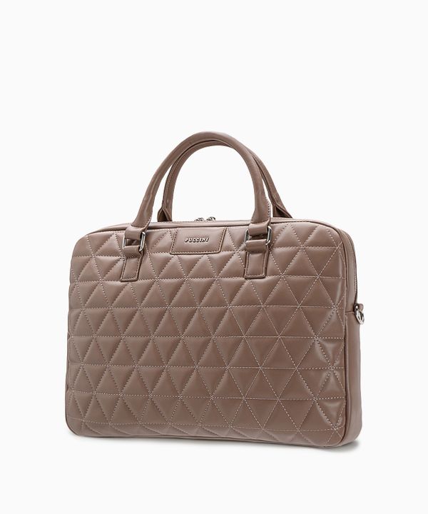 Damska torba na laptopa 15 cali z pikowaniem taupe