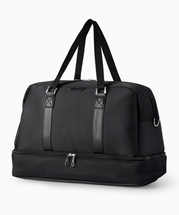 Duża Torba weekendowa podróżna z komorą na dnie - czarna