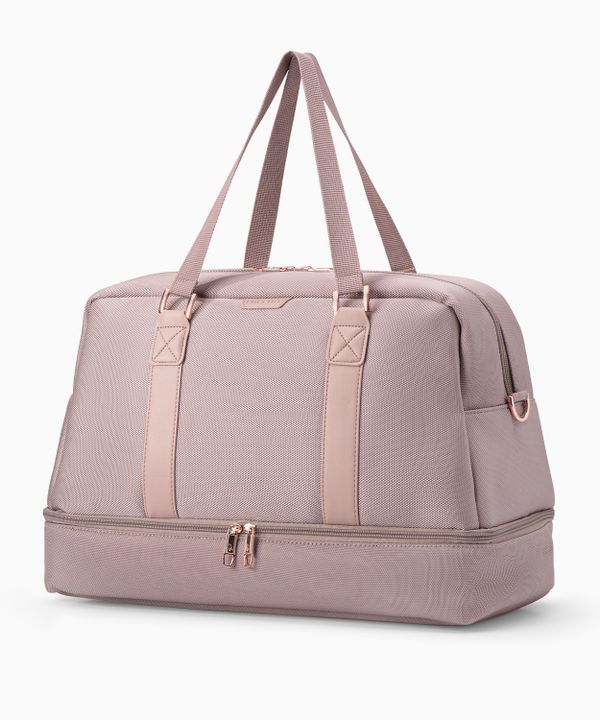 Duża Torba weekendowa z dużą kieszenią na dnie - różowa