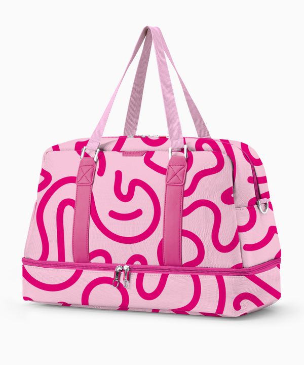 Duża Torba weekendowa Philadelphia Collection - print różowy