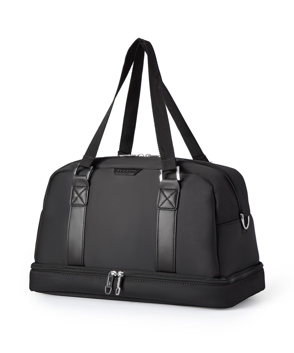 Torba weekendowa mała z komorą na dnie - czarna 