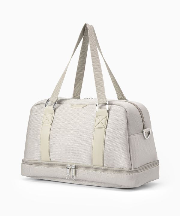 Torba weekendowa mała z dodatkową komorą na dnie - beżowa