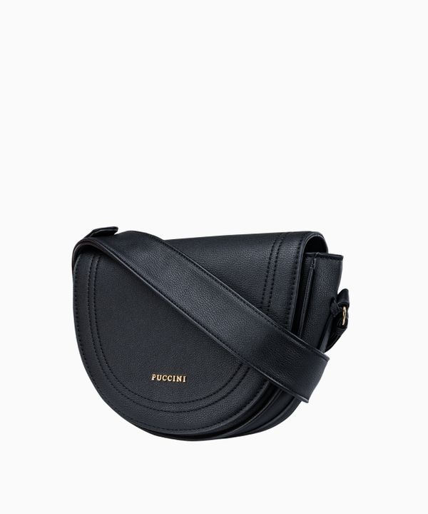 Czarna torebka damska crossbody w kształcie półksiężyca
