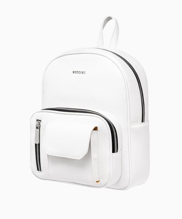 Plecak damski z kieszeniami biały