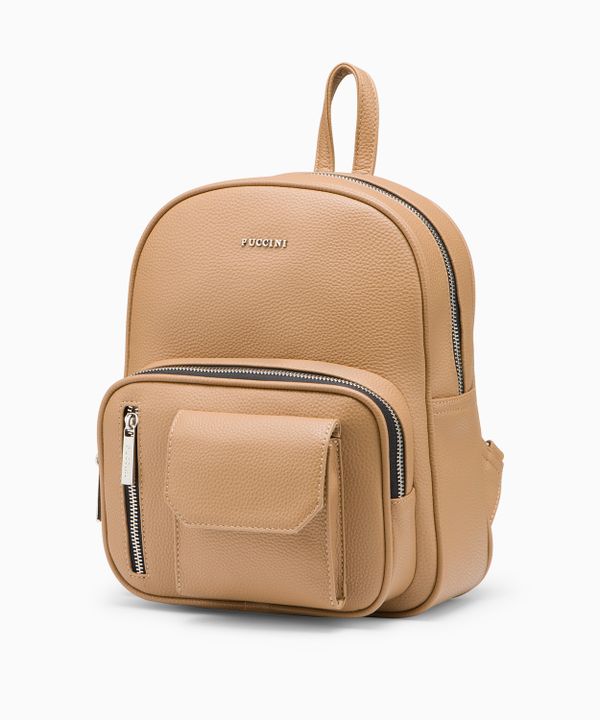Plecak damski z kieszeniami beżowy