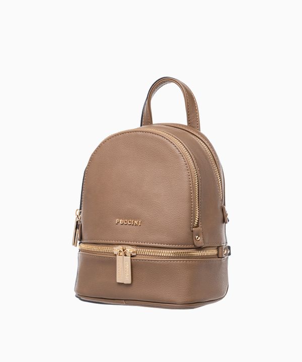Mini plecak damski brązowy