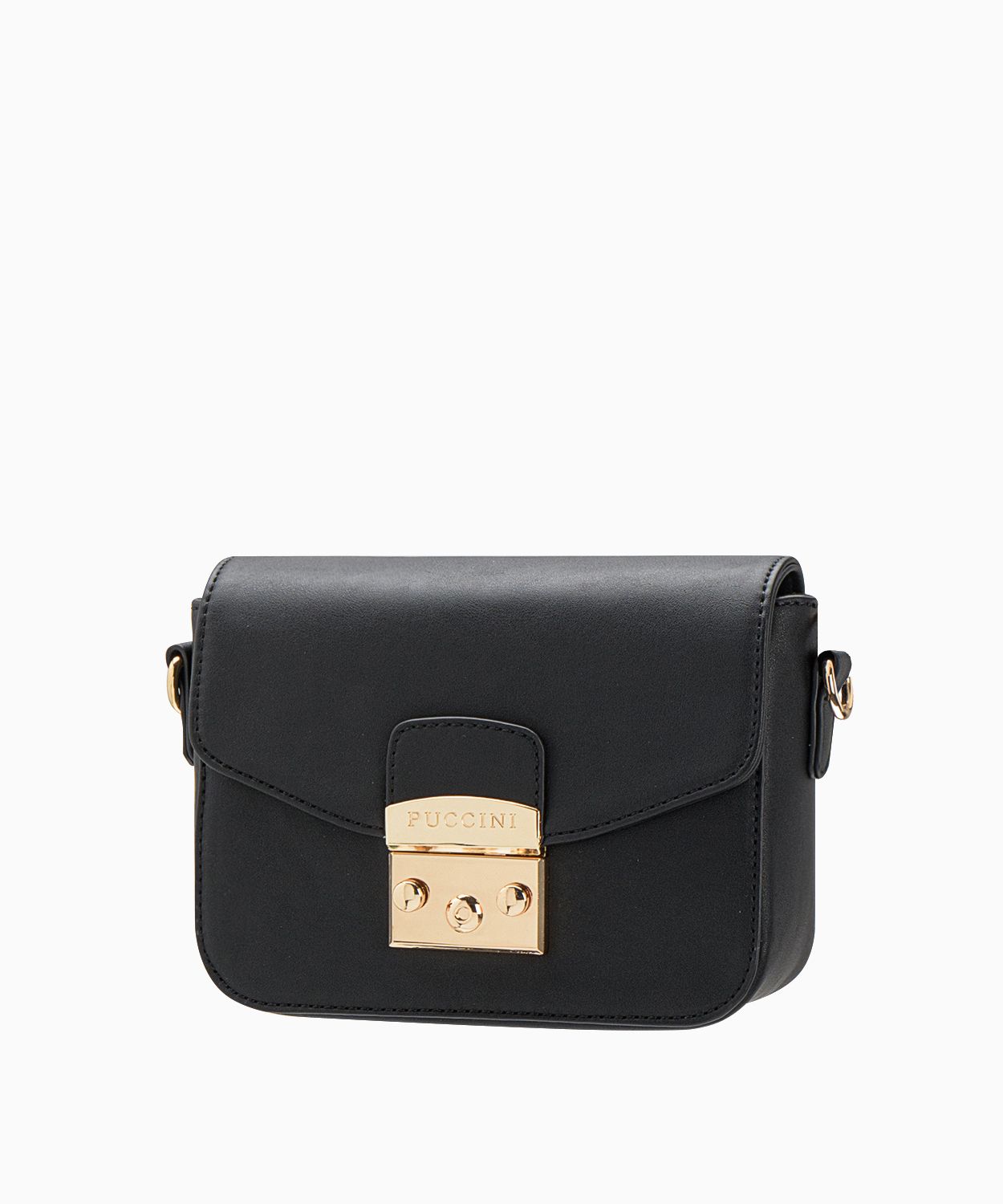 Damska listonoszka z ozdobnym zamkiem czarna