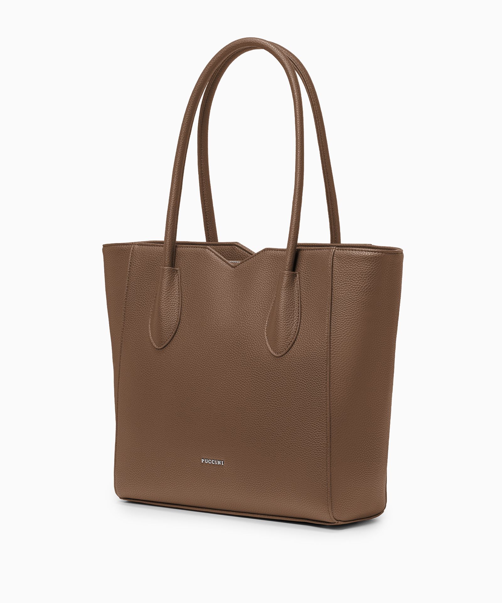 Shopperka damska brązowa z wycięciami 