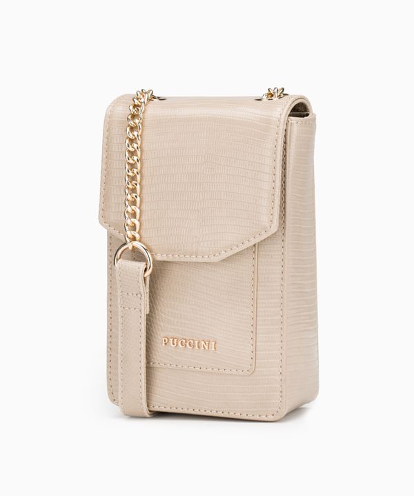 Mini torebka damska z łańcuszkiem beżowa