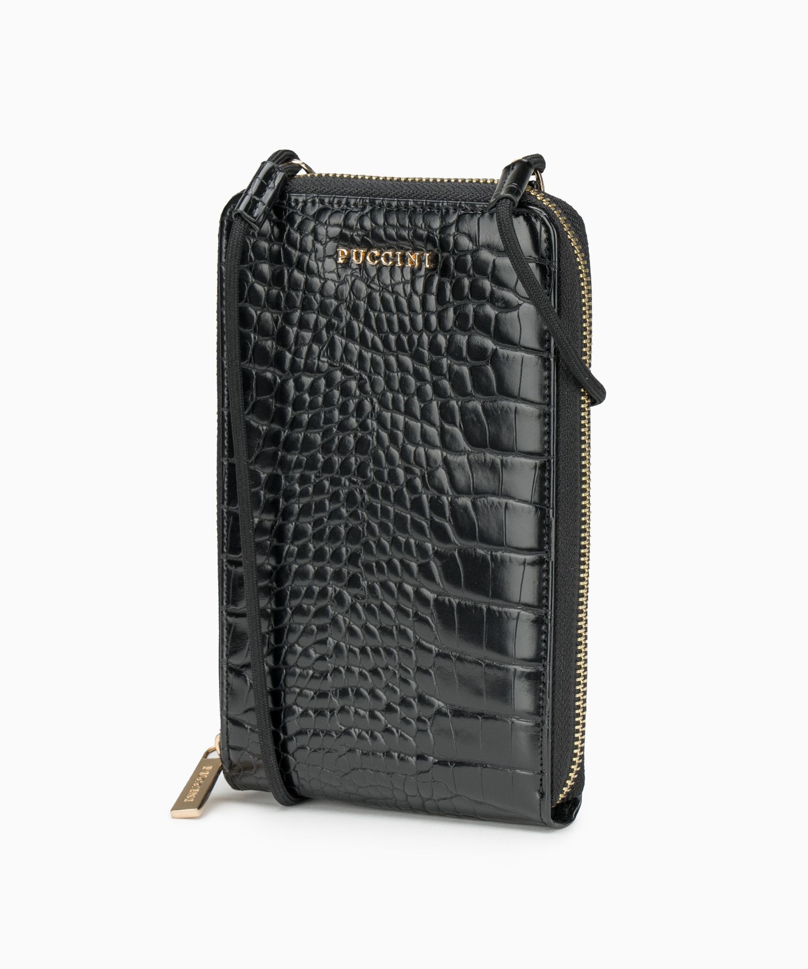 Mini torebka na telefon na sznurku czarna