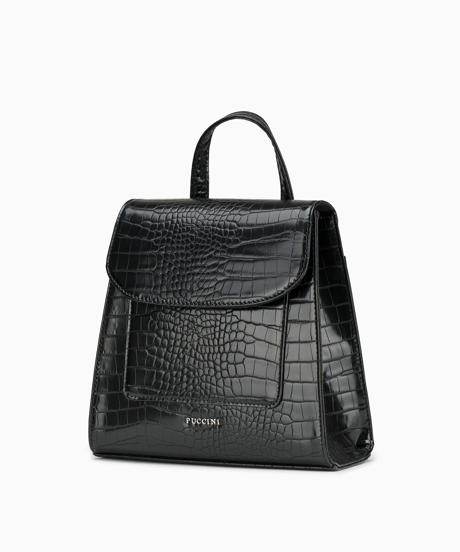 Plecak Damski Czarny Z Klapką