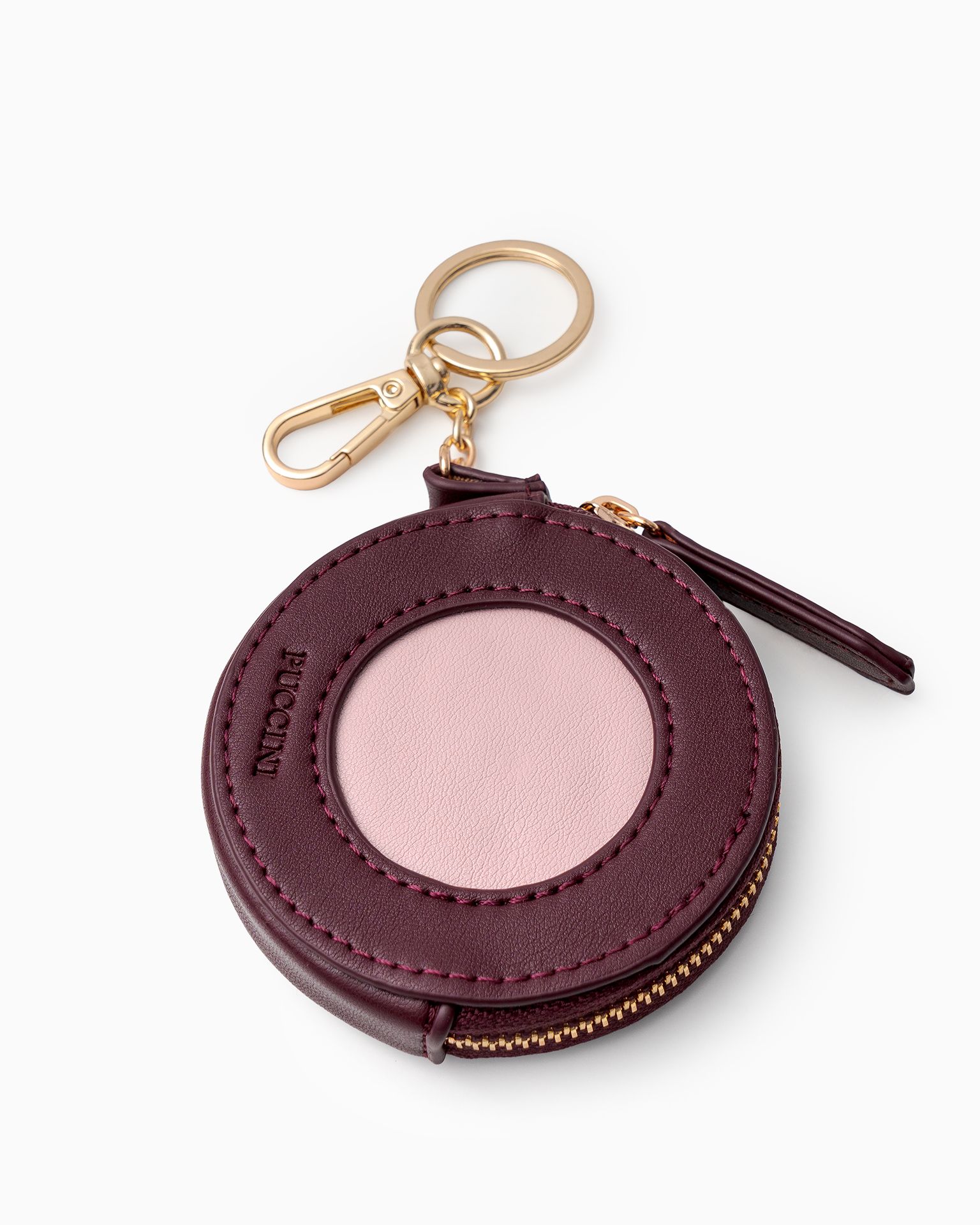 Charms do torebki saszetka na zamek burgundowa