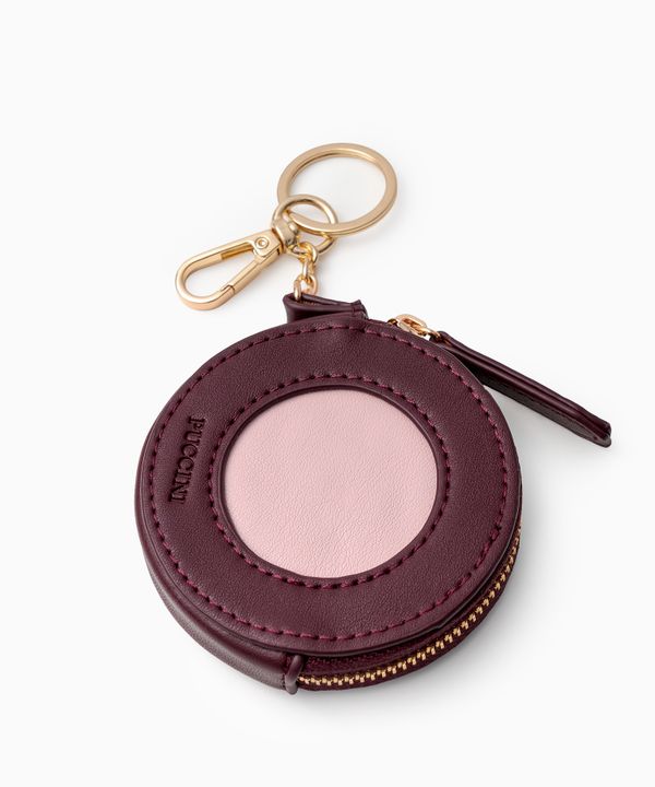 Charms do torebki saszetka na zamek burgundowa