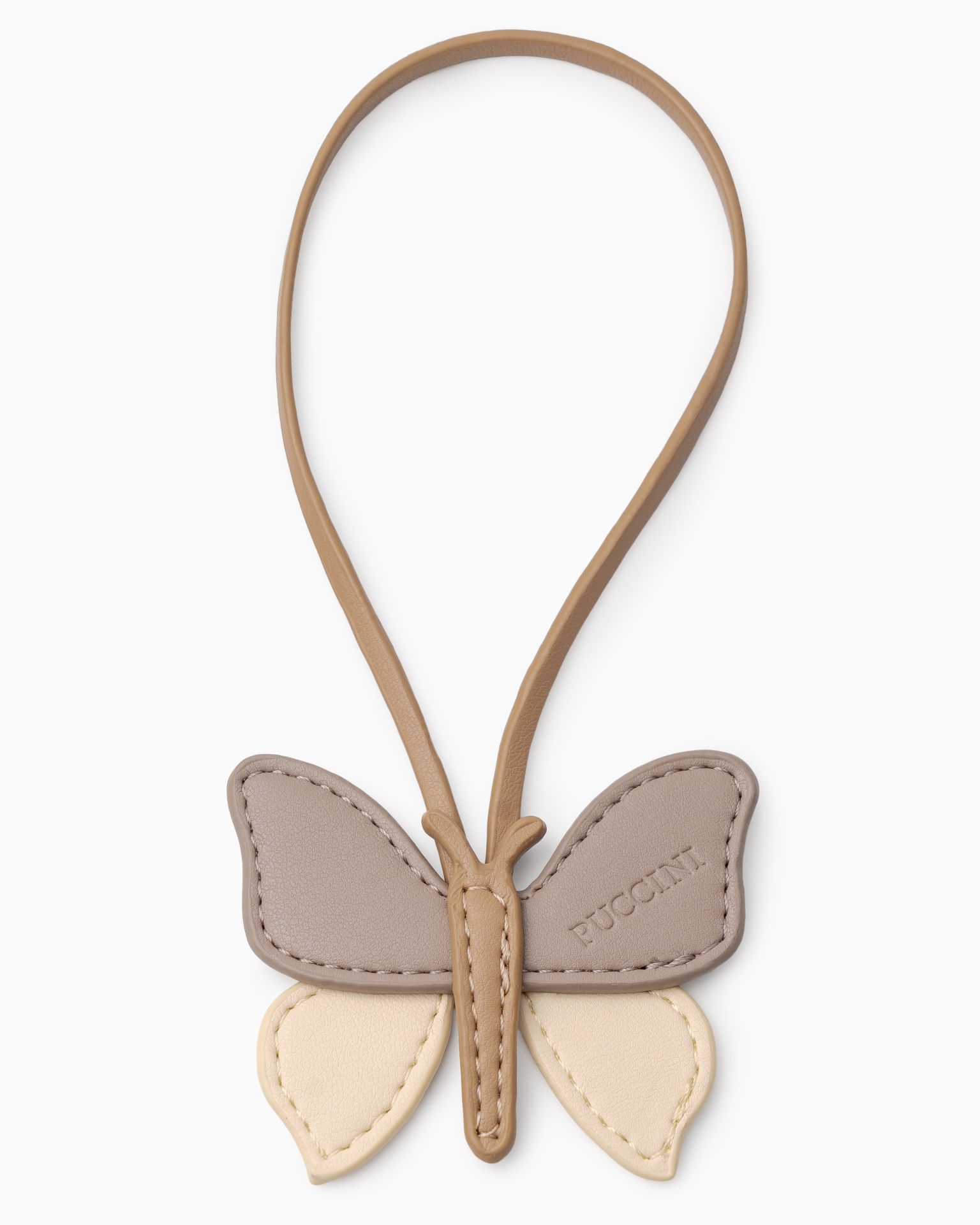 Charms do torebki motyl beżowy