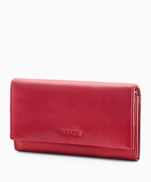 Skórzany portfel damski czerwony ze skóry naturalnej