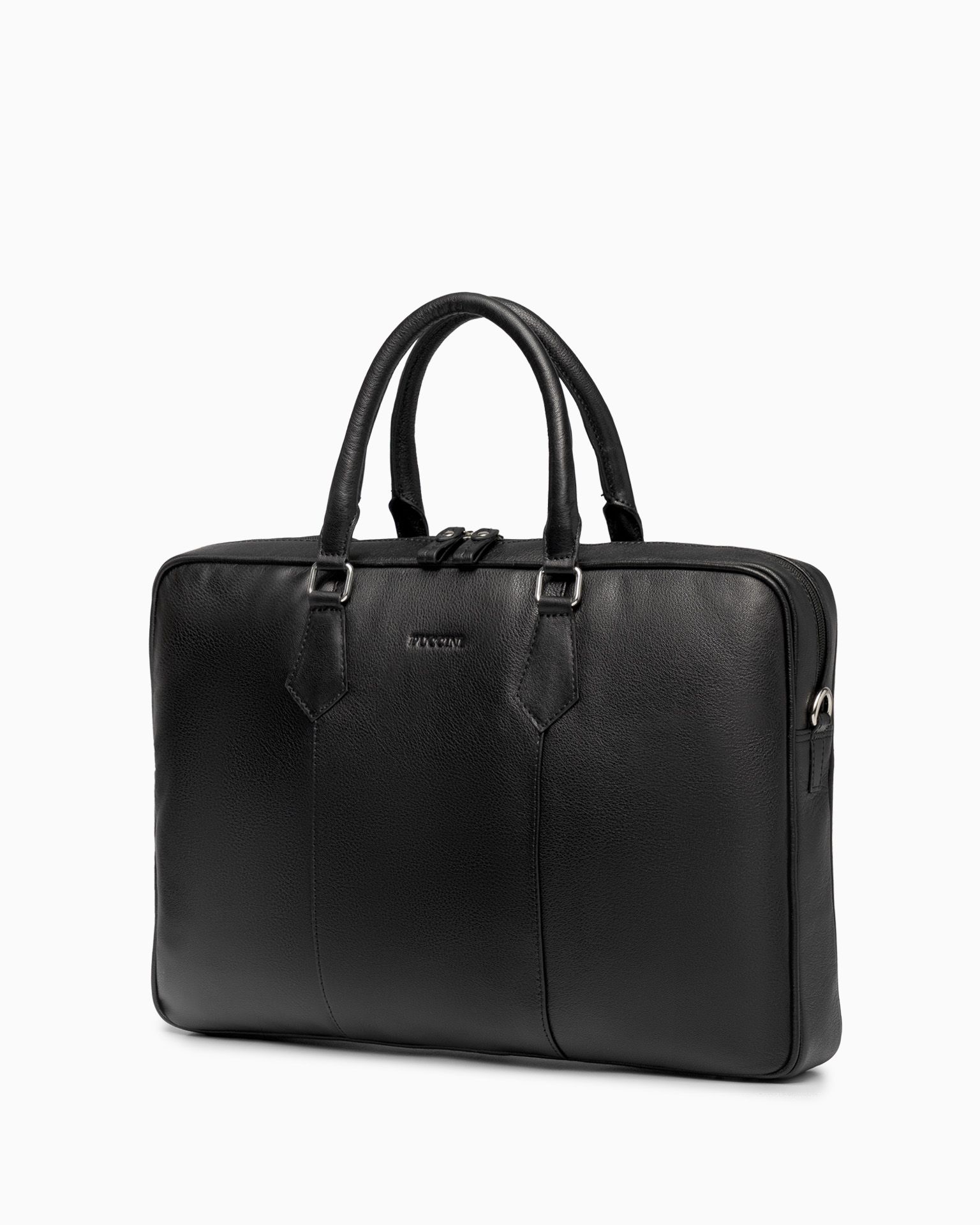 Torba na laptopa 17 cali skórzana duża czarna