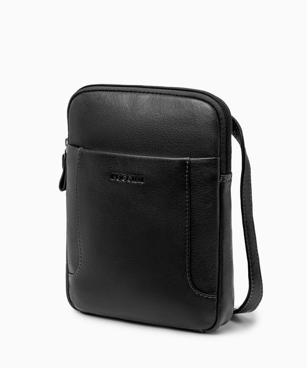 Torba męska mała skórzana czarna