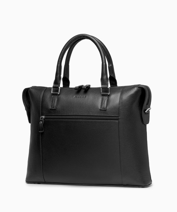 Torba na laptopa 15 cali skórzana elegancka czarna