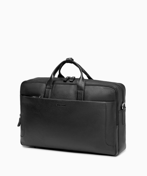 Torba na laptopa 17 cali skórzana czarna