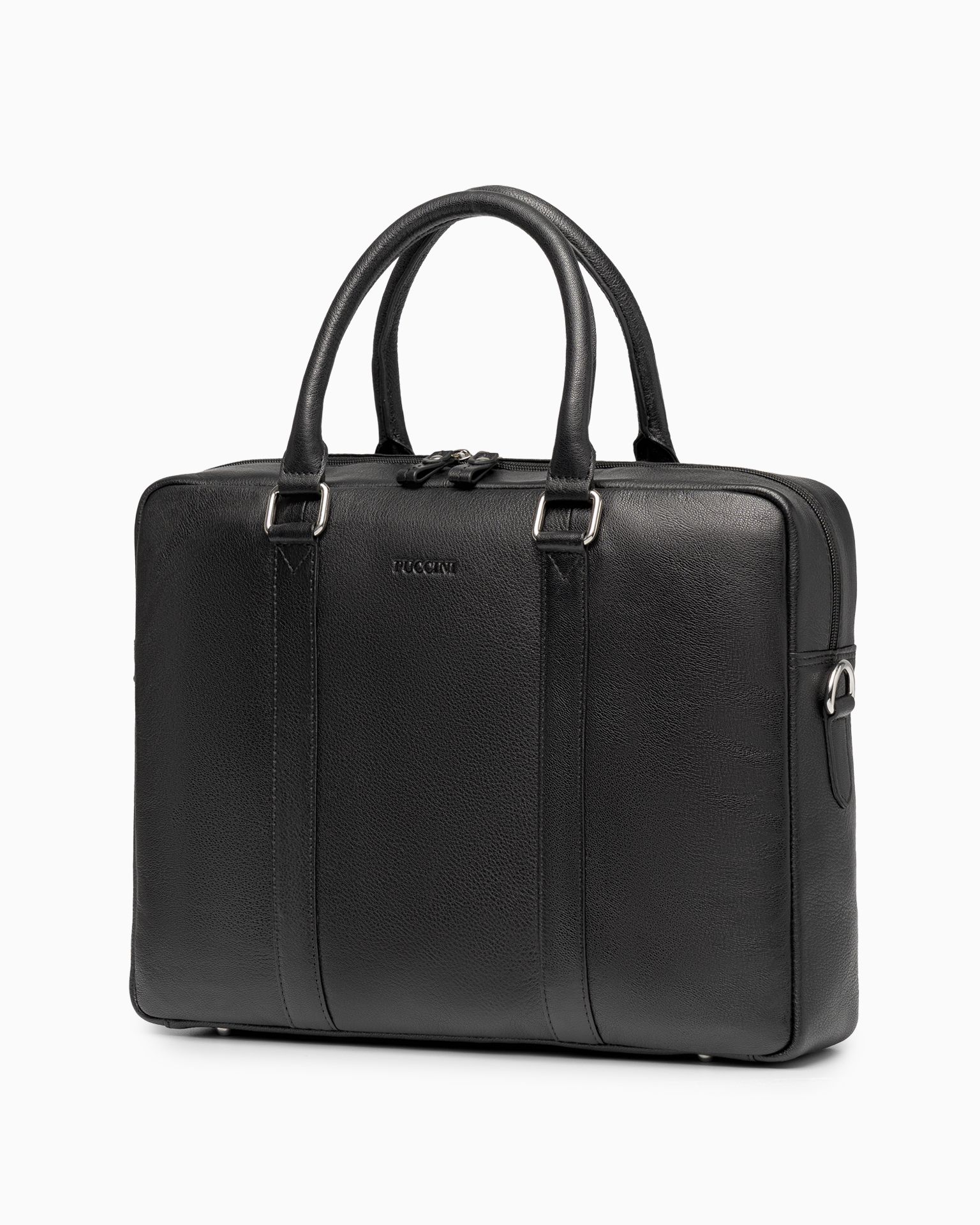 Torba na laptopa 15,6 cali ze skóry naturalnej czarna