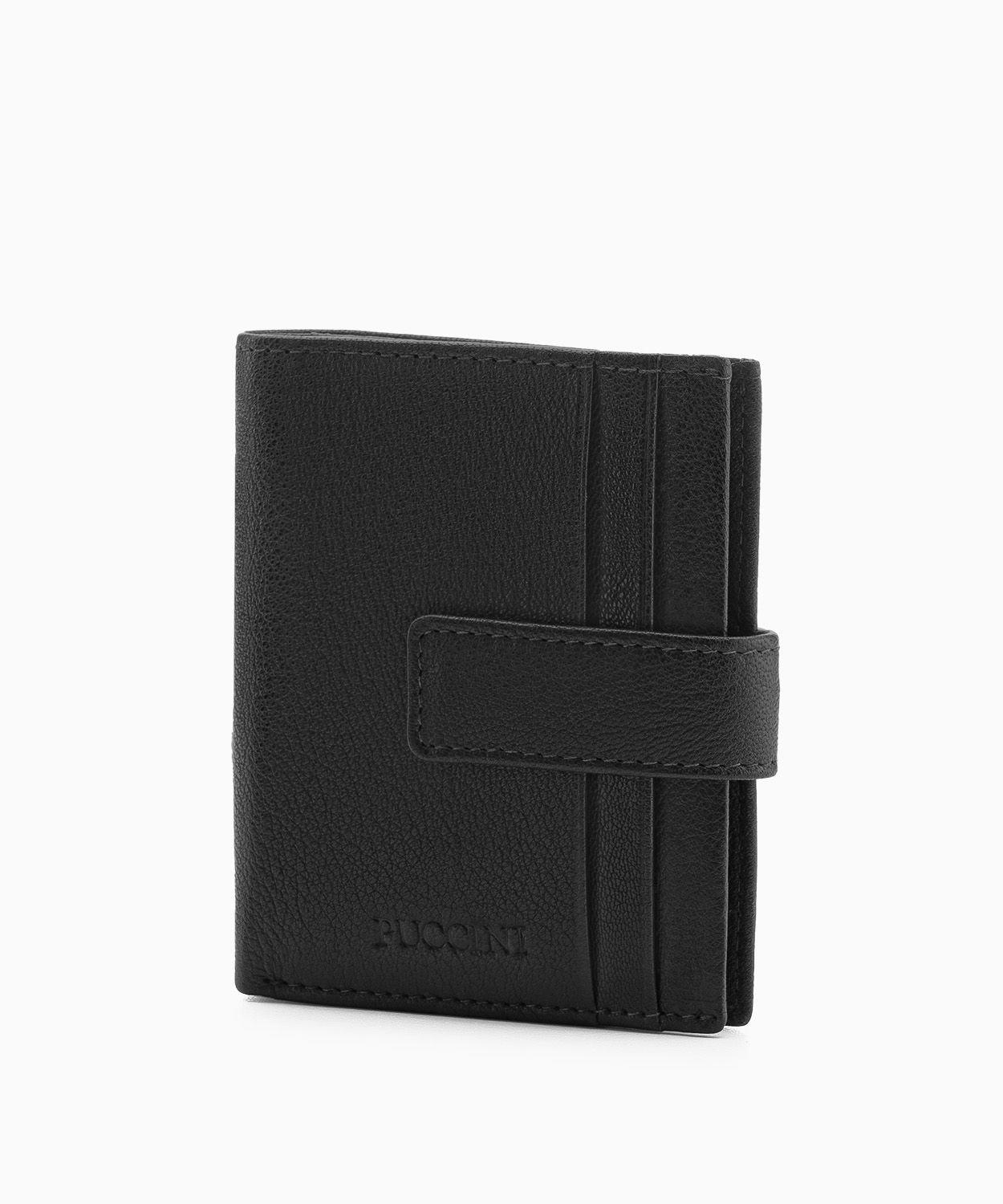 Zestaw portfel męski + etui na karty skórzany czarny