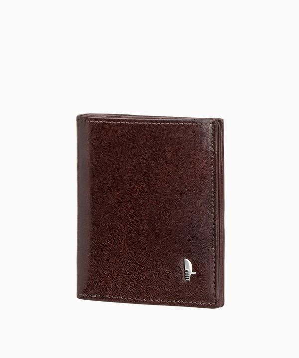 Męski skórzany portfel w kolorze brązowym