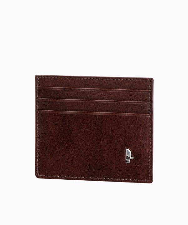 Brązowe skórzane etui na karty